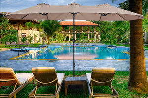 Oversized Outdoor Patio Umbrella Double Sided, Extra Large Patio Shade Coverage with Sturdy Crank Handle | Base Included