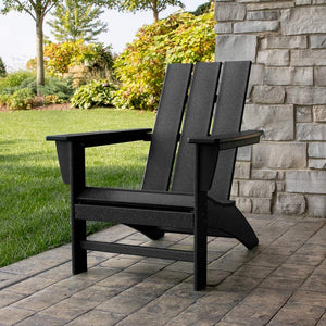 Modern Adirondack Chair | Black Resin for Long Lasting Use | Indoor/Outdoor Use